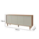Ver imagem 4 de Buffet Delux 4 Portas Gaveta Interna 100% Mdf Pés em Madeira Maciça:naturalle Off White
