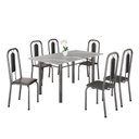 Ver imagem 2 de Conjunto para Sala de Jantar com 6 Cadeiras Lívia Prata/Preto