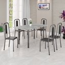 Ver imagem 1 de Conjunto para Sala de Jantar com 6 Cadeiras Lívia Prata/Preto