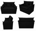 Ver imagem 2 de Sofá Compacto 2 Lugares Suede Confortável Minnors 1,20 Mts Cor:Preto