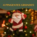 Ver imagem 5 de Kit 12 Pendentes Enfeite Árvore Natal Papai Noel Decoração