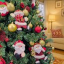 Ver imagem 6 de Kit 12 Pendentes Enfeite Árvore Natal Papai Noel Decoração