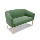 Ver imagem 3 de Kit 01 Namoradeira 02 Lugares e 01 Poltrona Stella Suede Pés Palito Natural - D’Rossi - Verde