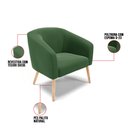 Ver imagem 6 de Kit 01 Namoradeira 02 Lugares e 01 Poltrona Stella Suede Pés Palito Natural - D’Rossi - Verde