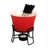 CONJUNTO FONDUE CERAMICA E AÇO INOX CHOCOLATE QUEIJO CARNE 4 PESSOAS COMPLETO VERMELHO - 1