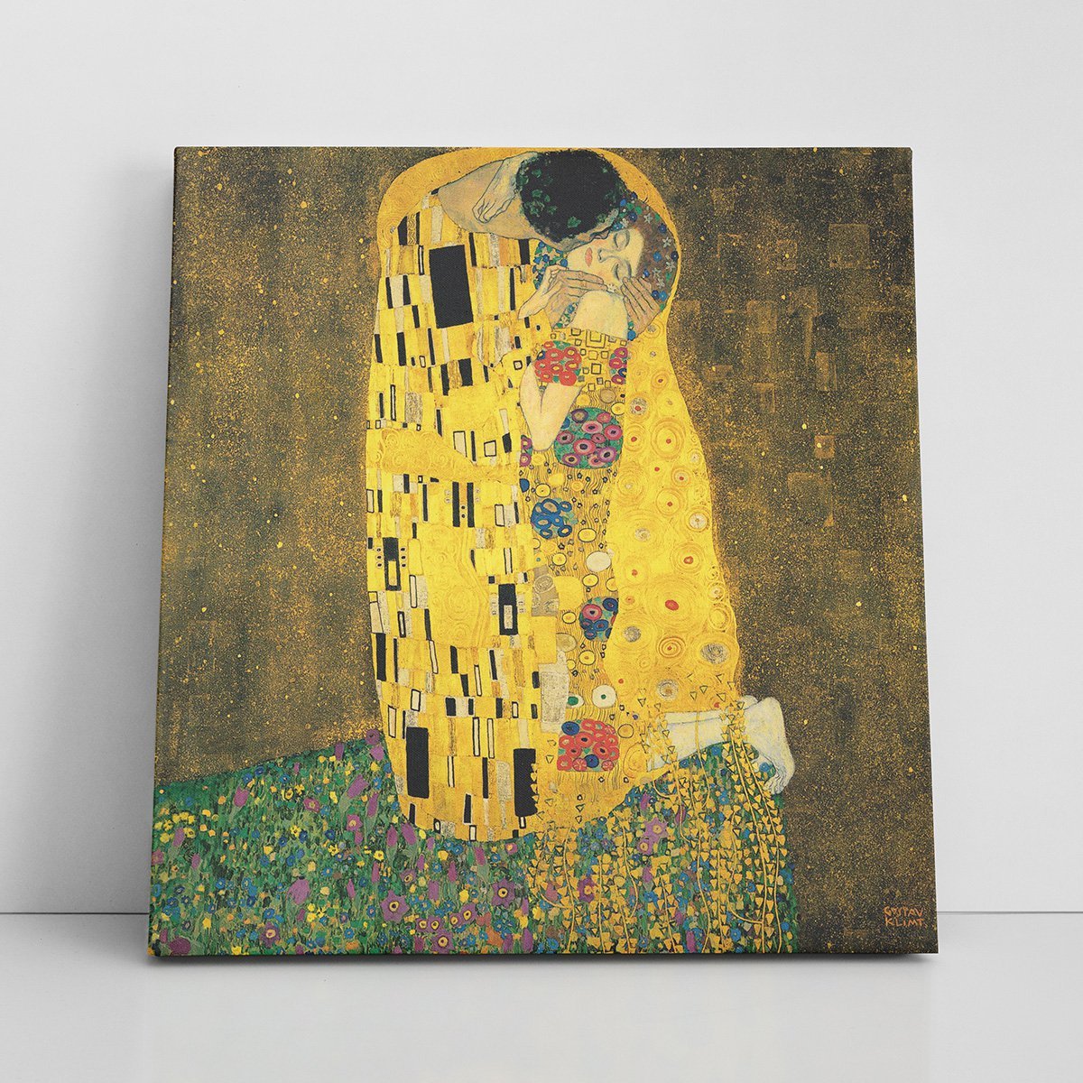 Quadro O Beijo Gustav Klimt Canvas Arte Decorativo 60x60cm