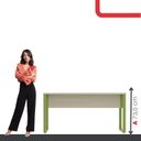 Ver imagem 5 de Escrivaninha Mesa Escritório X 150cm Industrial Castanheira e Verde Miró