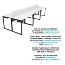 Ver mais imagens de Escrivaninha Mesa Escritório com Gavetas 360cm Industrial Branco