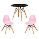 Ver imagem 6 de Kit Mesa Infantil Eames 60cm e 2 Cadeiras Polipropileno Eames La Mobilia: Espaço Kids Rosa