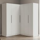 Ver imagem 1 de Guarda-roupa Modulado de Canto 350 Cm 6 Portas 4 Gavetas Branco Neo Madesa 01