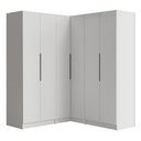 Ver imagem 2 de Guarda-roupa Modulado de Canto 350 Cm 6 Portas 4 Gavetas Branco Neo Madesa 01