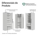 Ver imagem 4 de Guarda-roupa Modulado de Canto 350 Cm 6 Portas 4 Gavetas Branco Neo Madesa 01