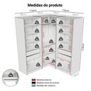 Ver imagem 3 de Guarda-roupa Modulado de Canto 350 Cm 6 Portas 4 Gavetas Branco Neo Madesa 01