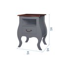 Ver imagem 4 de Mesa de Cabeceira Bombê 1 Gaveta e Nicho 1026n - Cinza/imbuia Glazer