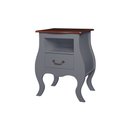 Ver imagem 1 de Mesa de Cabeceira Bombê 1 Gaveta e Nicho 1026n - Cinza/imbuia Glazer