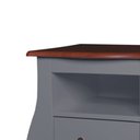Ver imagem 3 de Mesa de Cabeceira Bombê 1 Gaveta e Nicho 1026n - Cinza/imbuia Glazer