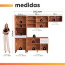 Ver imagem 3 de Cozinha Completa Clara 10 Portas 3 Gavetas MDF 250,5cm Amadeirado Aramóveis