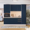 Ver imagem 1 de Cozinha Compacta com Kit Forno Celeste Kappesberg 100% Mdf Branco/azul 240cm