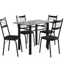 Ver imagem 2 de Conjunto Tubular de Mesa e Cadeiras Palma Preto/Ocre
