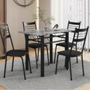 Ver imagem 1 de Conjunto Tubular de Mesa e Cadeiras Palma Preto/Ocre
