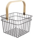 Ver imagem 2 de Cesto Organizador Multiuso Quadrado em Metal Alça Bambu 17cm - Hauskraft