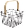 Cesto Organizador Multiuso Quadrado em Metal Alça Bambu 17cm - Hauskraft - 2