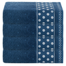Kit 4 Toalhas de Banho 100% Algodão 1,50m X 75cm Alta Absorção Bordada Premium:azul Marinho - 1