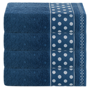 Ver imagem 1 de Kit 4 Toalhas de Banho 100% Algodão 1,50m X 75cm Alta Absorção Bordada Premium:azul Marinho
