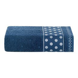 Kit 4 Toalhas de Banho 100% Algodão 1,50m X 75cm Alta Absorção Bordada Premium:azul Marinho - 2