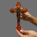 Ver imagem 2 de Crucifixo Cruz de Parede Medalha de São Bento Mdf 20 Cm