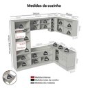 Ver imagem 3 de Armário de Cozinha Completa de Canto 399 Cm Branco/crema Vik Madesa 01
