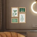 Ver imagem 2 de Kit 4 Quadros com Moldura Plantas Frases Lar Casa Decoração Sala