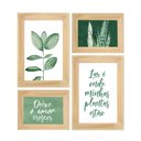 Ver imagem 1 de Kit 4 Quadros com Moldura Plantas Frases Lar Casa Decoração Sala