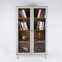 Ver imagem 1 de Estante Para Livros Ditália 2 Portas Vidro E-957 Cor:Cinza