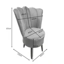 Ver imagem 2 de Cadeira Poltrona Decorativa Pétala Veludo Luxo Premium Pés Retrô Palito Sala Quarto e Penteadeira:ma