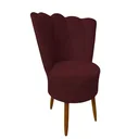 Ver imagem 1 de Cadeira Poltrona Decorativa Pétala Veludo Luxo Premium Pés Retrô Palito Sala Quarto e Penteadeira:ma