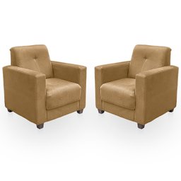 Kit Poltrona Cadeira para Sala Confortável Reforçada Veneza Suede - 1