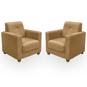 Kit Poltrona Cadeira para Sala Confortável Reforçada Veneza Suede