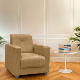 Kit Poltrona Cadeira para Sala Confortável Reforçada Veneza Suede - 2