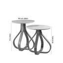 Ver imagem 6 de Kit Mesa Lateral Cebola Redondo Vidro MDF Pé Madeira Castanho 50cm Laca Branco