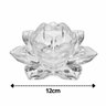 Porta Velas Castiçal Flor de Lotus Vidro Transparente Luxo - Tuut - 5