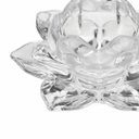 Ver imagem 4 de Porta Velas Castiçal Flor de Lotus Vidro Transparente Luxo - Tuut