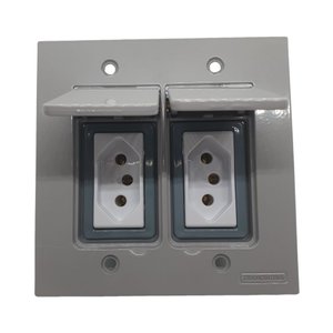 Tomada Dupla 20a Tampa Piso Alumínio 4x2 Tramontina Módulo Liz