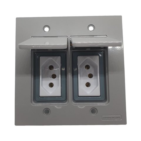 Tomada Dupla 20a Tampa Piso Alumínio 4x2 Tramontina Módulo Liz
