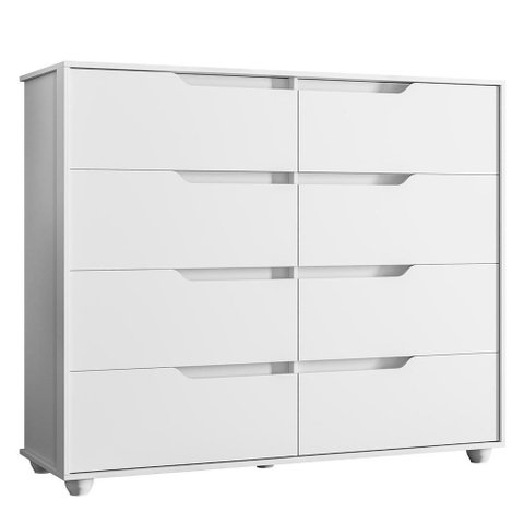 Cômoda Doble 8 Gavetas Branco Fosco - Móveis Albatroz