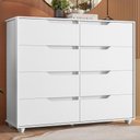 Ver imagem 2 de Cômoda Doble 8 Gavetas Branco Fosco - Móveis Albatroz