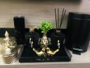 Ver imagem 1 de Kit Lavabo Preto Dourado Lixeira Porta Escovas Potes Aroma Sabonete