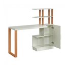 Ver imagem 3 de Mesa Escritório Mdf Industrial 1 Porta Off White/freijó/gold F17