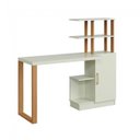 Ver imagem 2 de Mesa Escritório Mdf Industrial 1 Porta Off White/freijó/gold F17