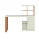 Ver imagem 4 de Mesa Escritório Mdf Industrial 1 Porta Off White/freijó/gold F17